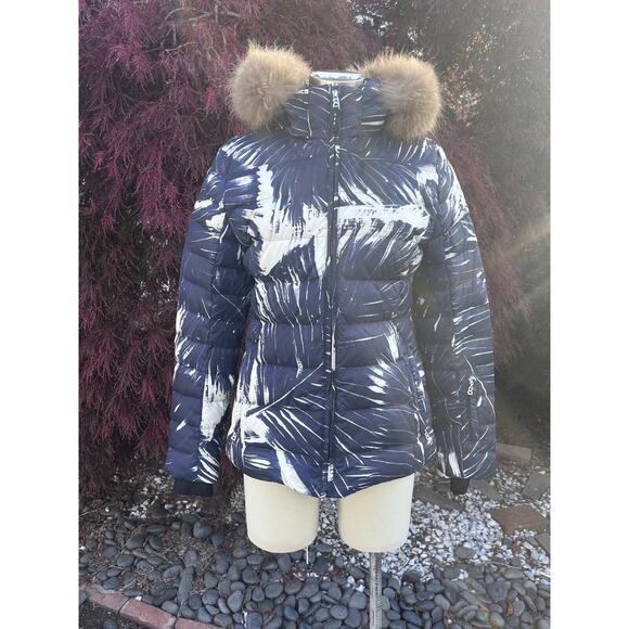 Bogner Jacket Keira-D Navy & Light Beige Girls Size XXL(16) Detachable Fur Hood - Picture 1 of 11
